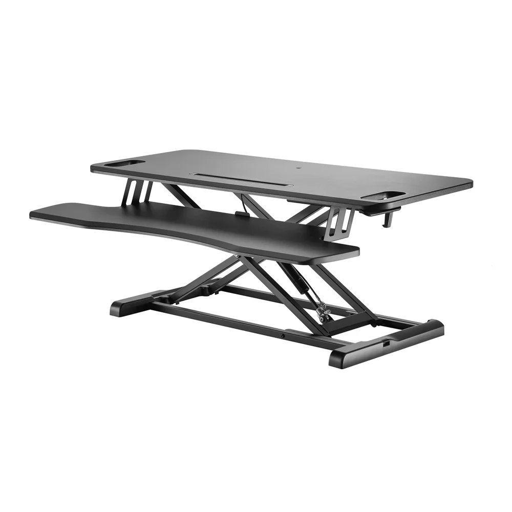 Gas Spring Sit-Stand Desk Converter With Keyboard Tray Ergonomic Mount